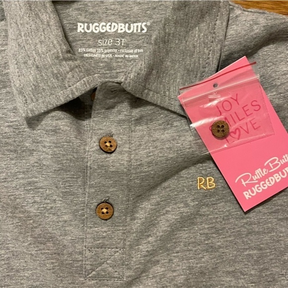 🆕 Rugged Butts | Light Gray Polo | Boy 3T - Picture 3 of 4